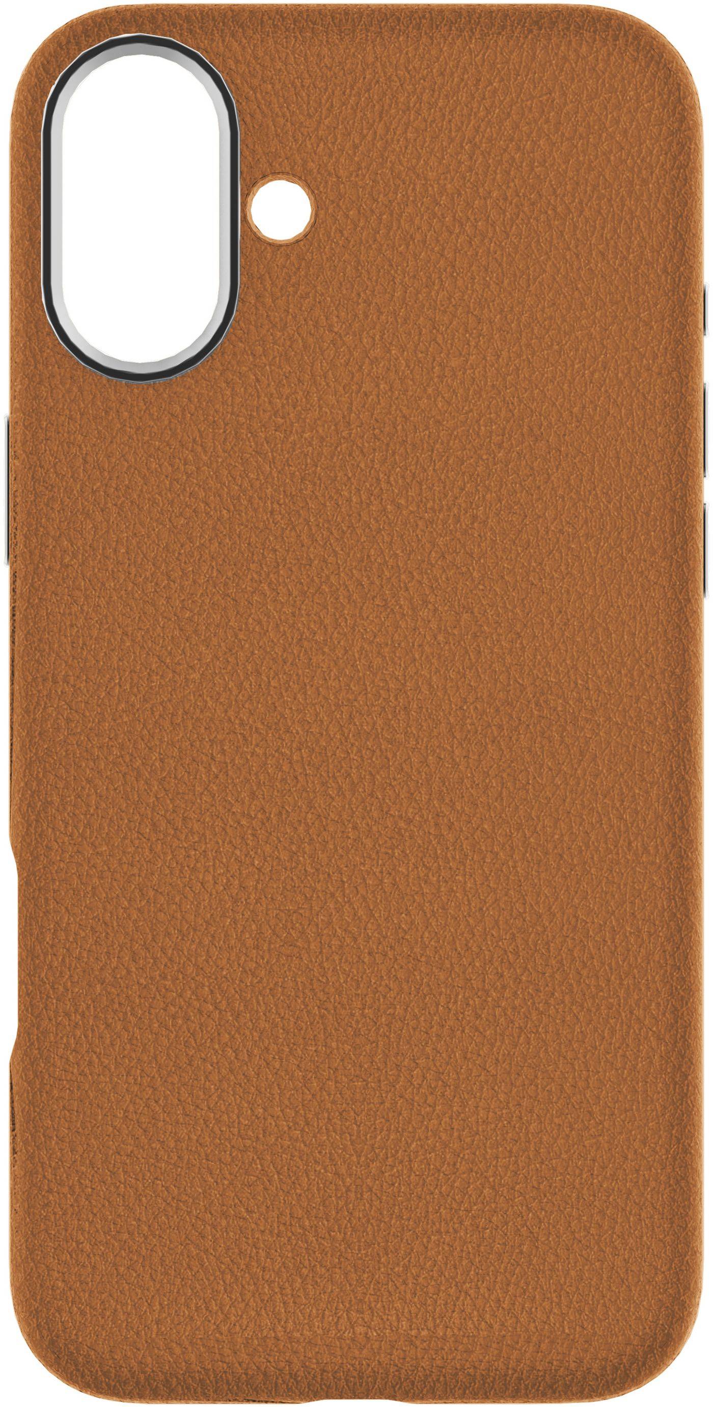 eSTUFF iPhone 16 INFINITE VENICE Magnetic Leather Cover - Brown-5