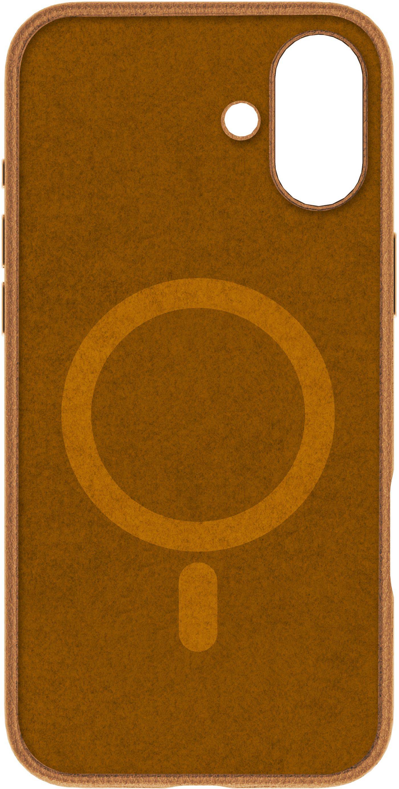 eSTUFF iPhone 16 INFINITE VENICE Magnetic Leather Cover - Brown-4