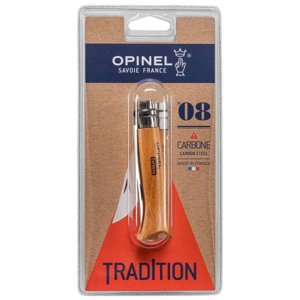 Opinel 000402 - Locking blade knife - Camper/scout - Karbonstahl - Holz