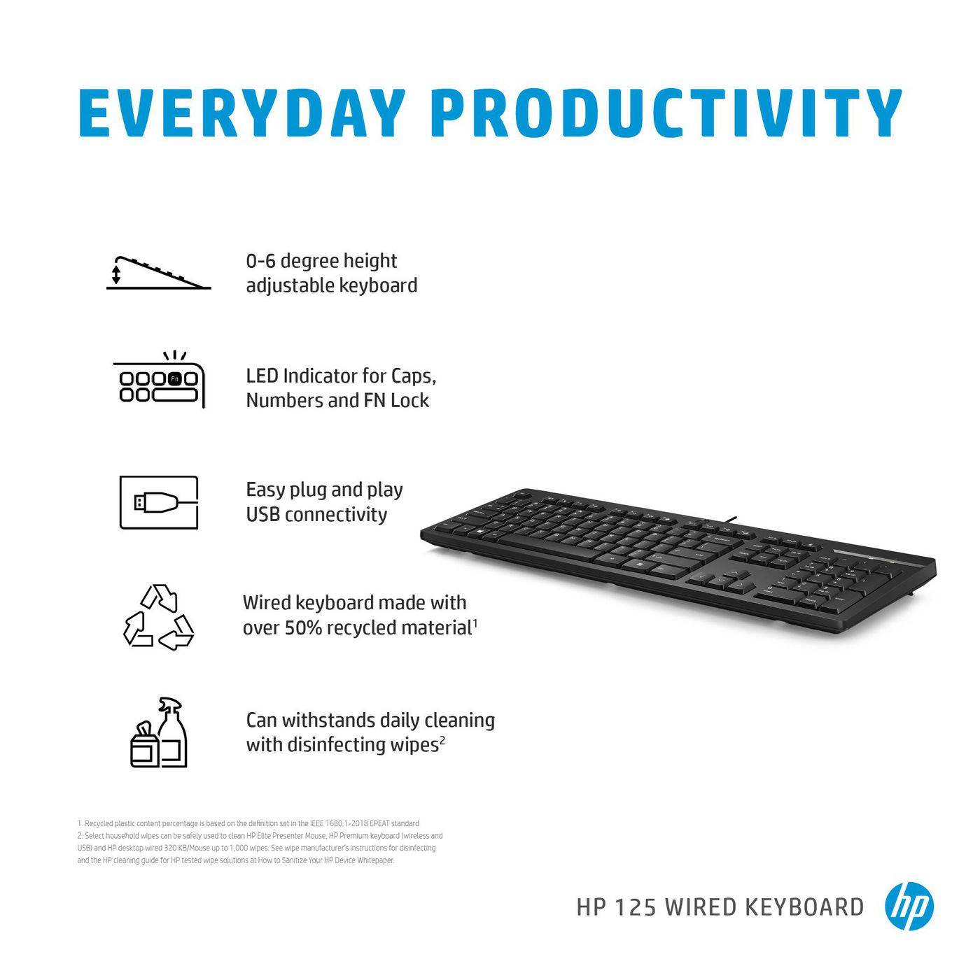HP 125 - Tastatur - USB - GB - für HP 34; Elite Mobile Thin Client mt645 G7-9