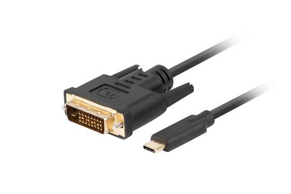 LANBERG USB-C(M)->DVI-D(24+1)(M) Kabel 3,0m schwarz Multimedia-Technik USB-Kabel - USB & Thunderbolt