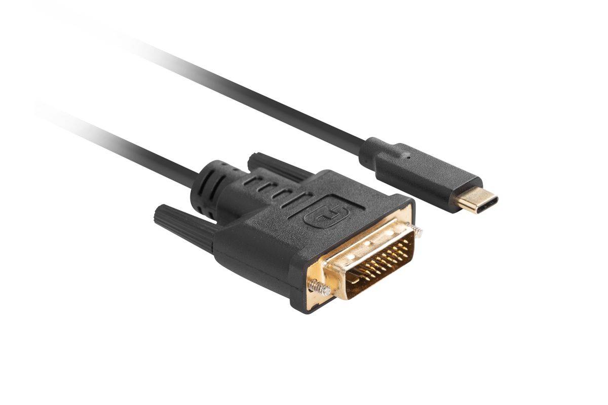 LANBERG USB-C(M)->DVI-D(24+1)(M) Kabel 3,0m schwarz Multimedia-Technik USB-Kabel - USB & Thunderbolt-1