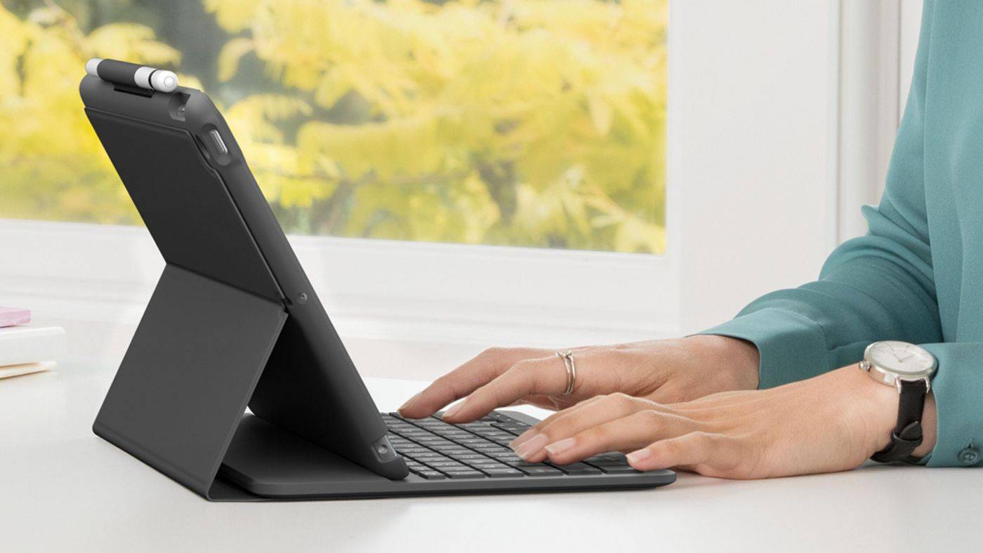 Logitech Slim Folio - Tastatur und Foliohülle - Bluetooth - Graphite - für Apple 10.2-inch iPad - TL: Nordisch, QWERTY-5