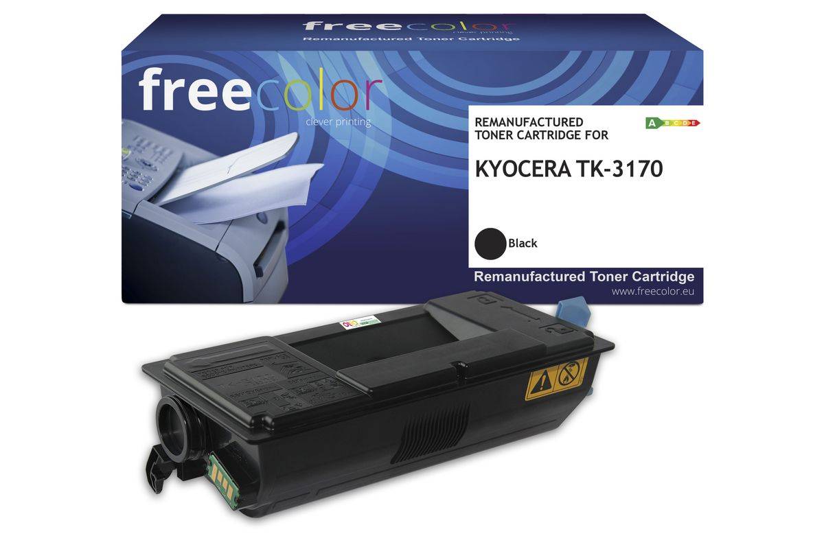 freecolor Toner Kyocera TK-3170 1T02T80NL0 black 15500 S. remanufactured - Wiederaufbereitet - Kompatibel-0