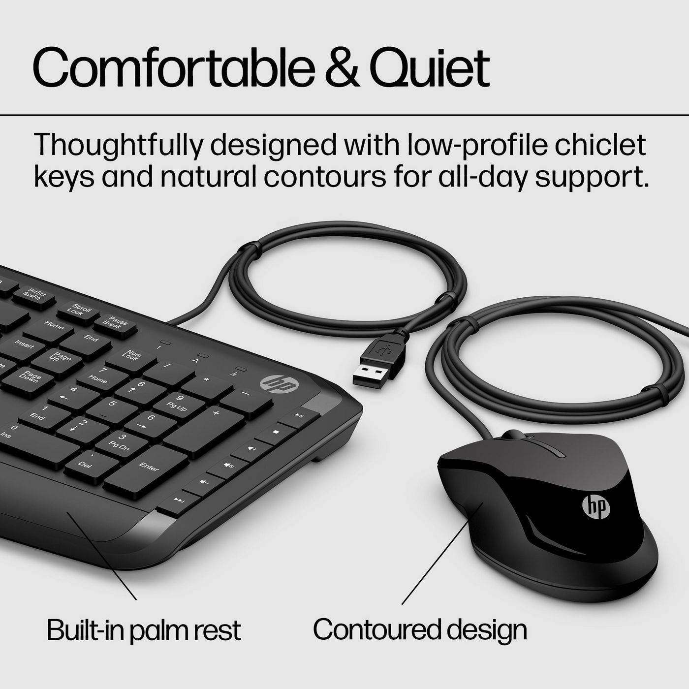 HP - Wired Keyboard Mouse 250 NR-3