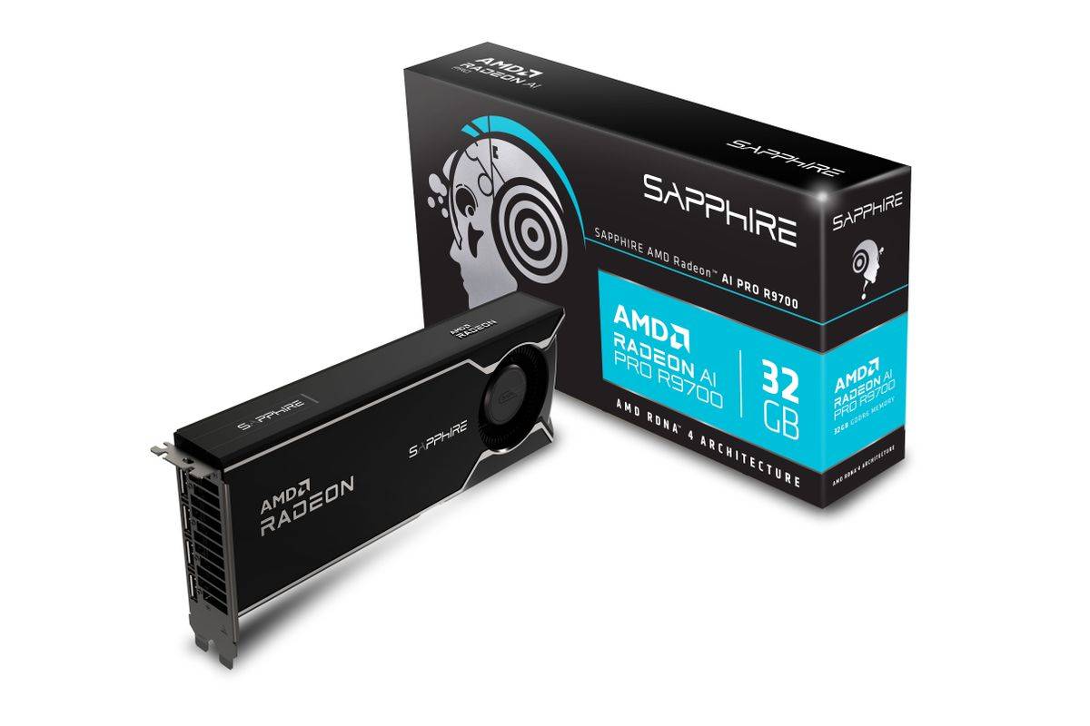 Sapphire AMD RADEON AI PRO R9700 32GB Grafikkarte - 32GB GDDR6, 4x DP, lite-1