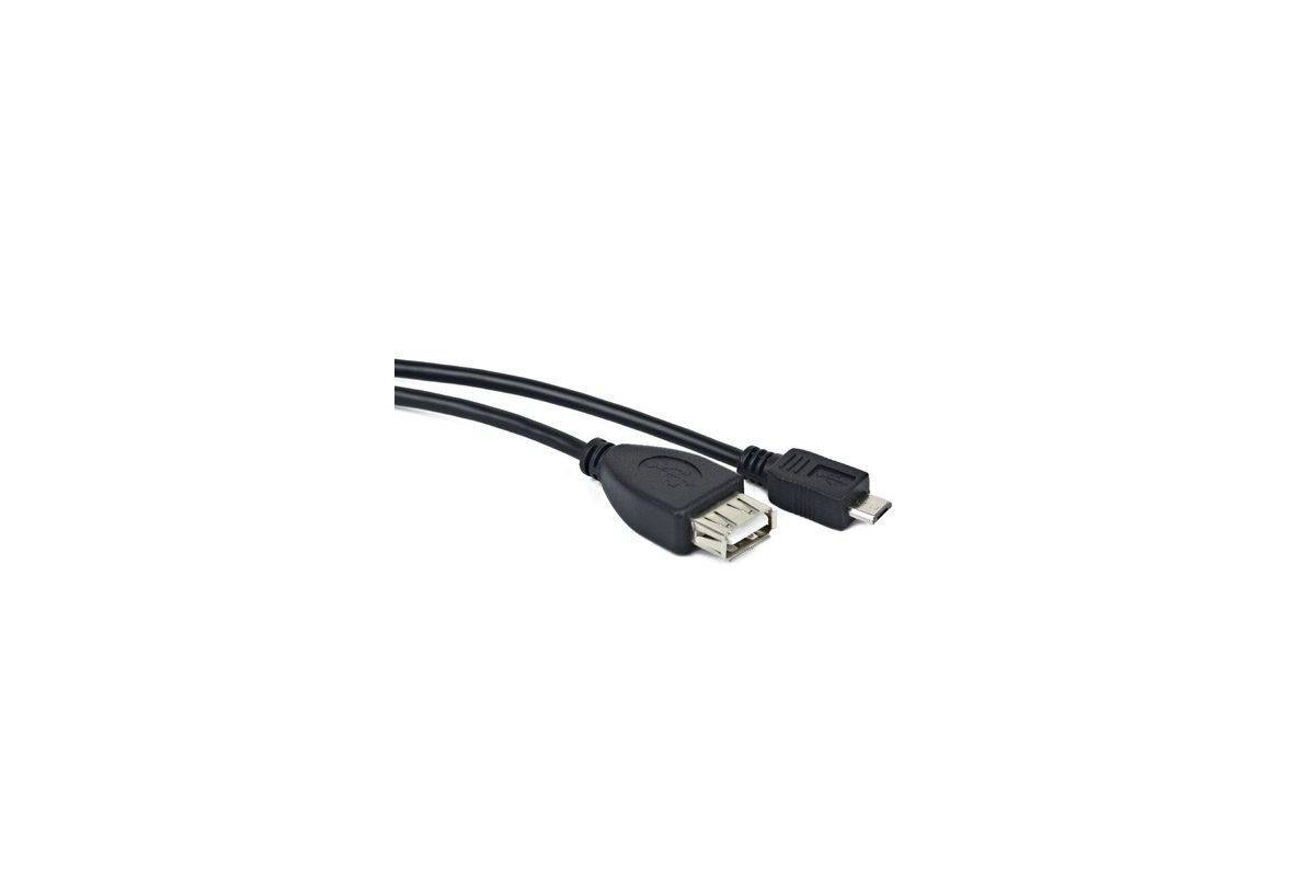 LANBERG USB Micro(M)->USB-A(F) 2.0 Kabel 0,15m OTG sw OEM Multimedia-Technik USB-Kabel - USB &-0