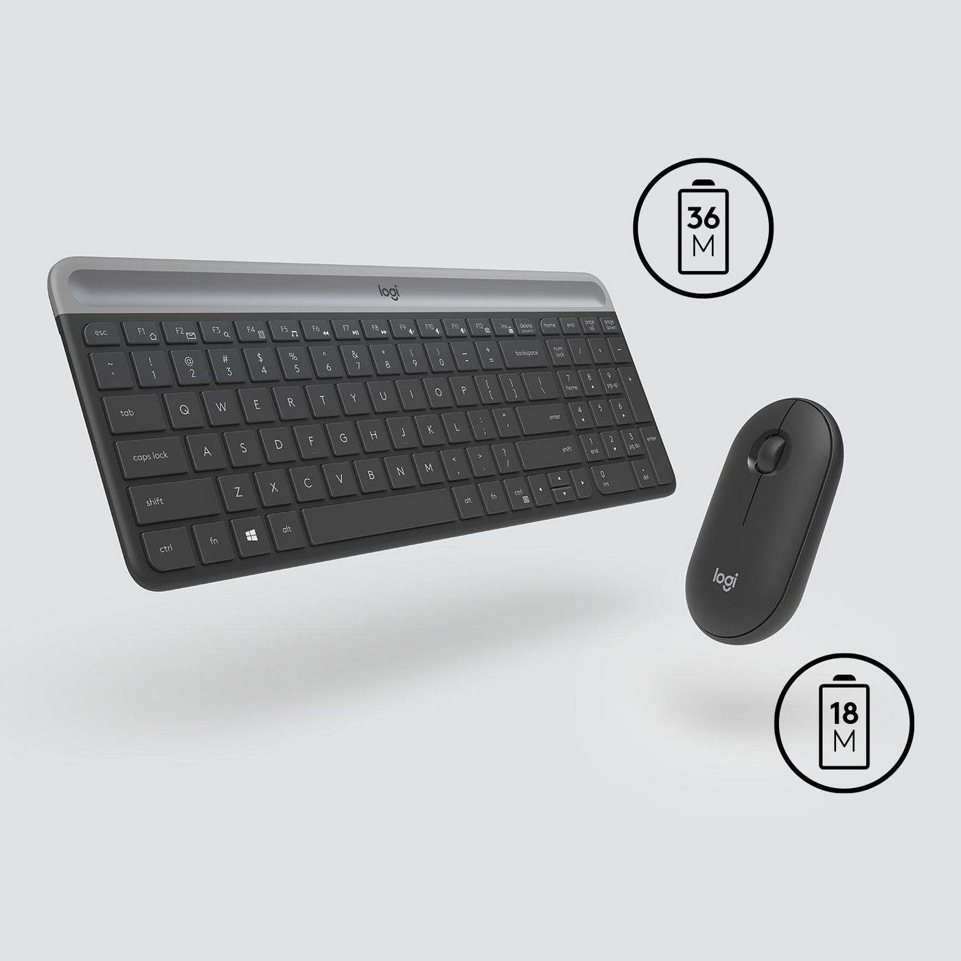 MK470 Tastatur Maus enthalten Universal RF Wireless QWERTY US International Graphit-3