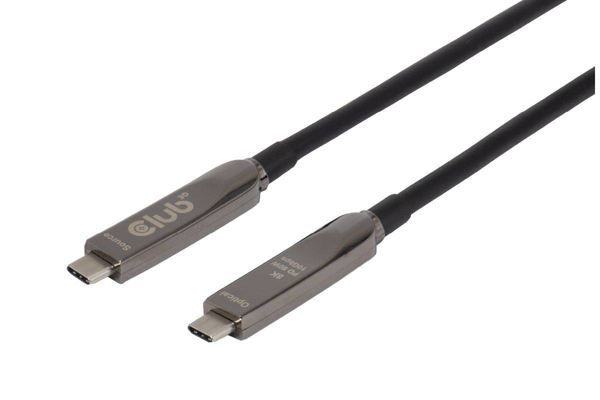 Club3D USB-C AOC-Kabel 8K/ 10Gbps/ 60W 15m St/St Multimedia-Technik USB-Kabel-0