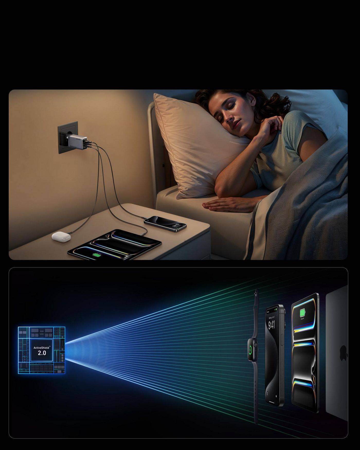 Anker Prime Ladegerät 100W, 2xUSB-C, USB-A, Schwarz A2688341-3