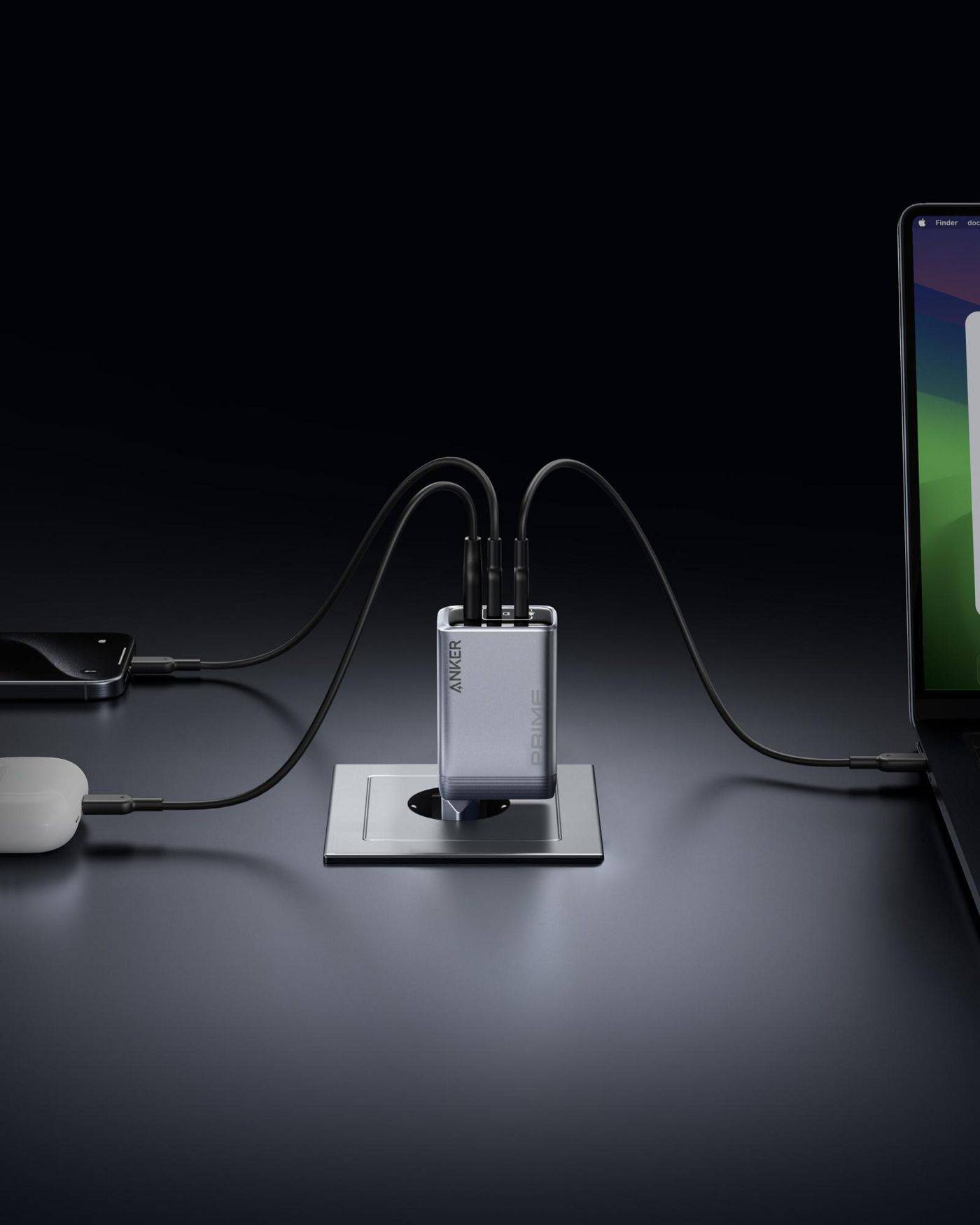 Anker Prime Ladegerät 100W, 2xUSB-C, USB-A, Schwarz A2688341-1