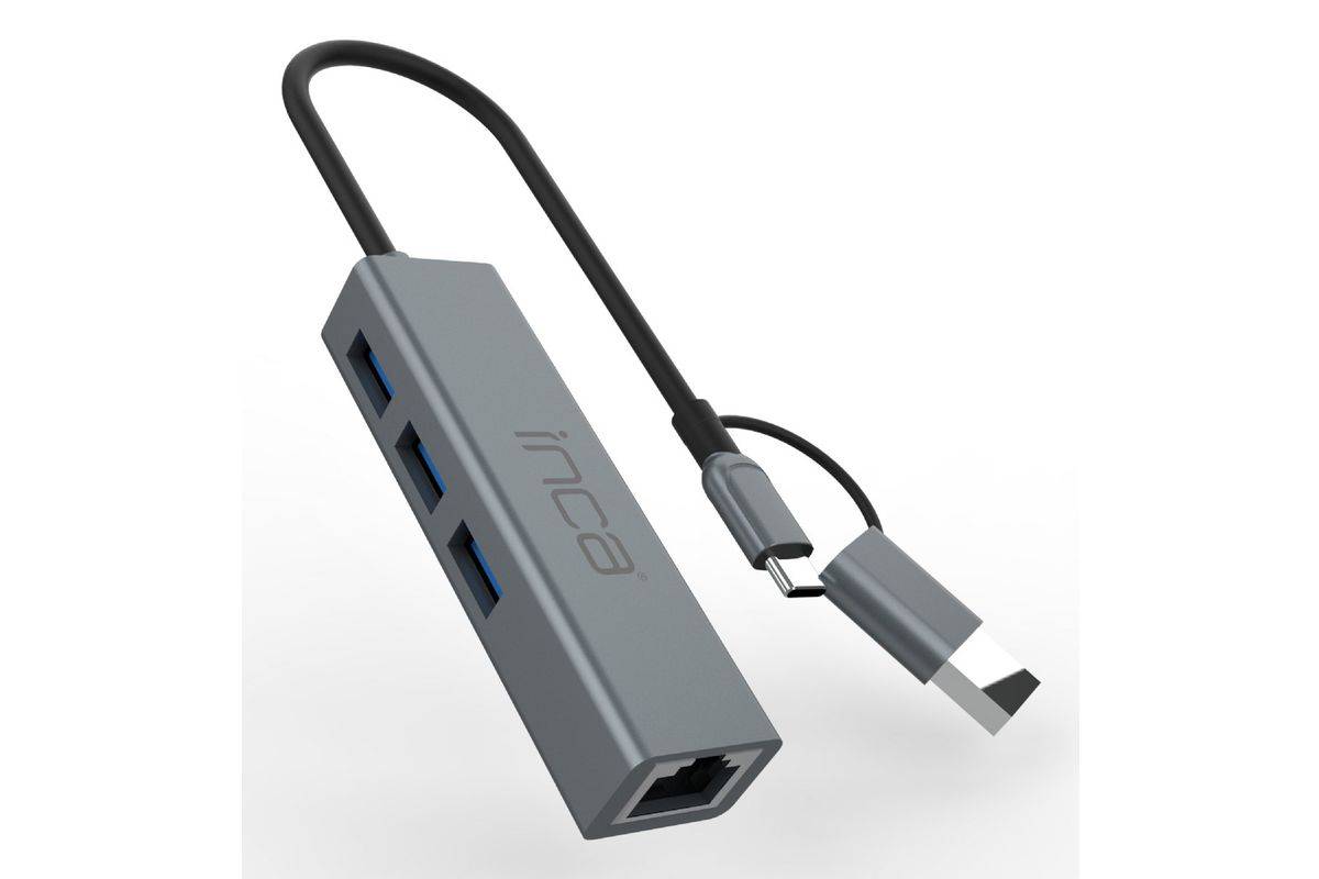 INCA Adapter IUTP-03TX Ethernet> USB und Typ-C 1000Mbit/s - Adapter - Digital/Daten