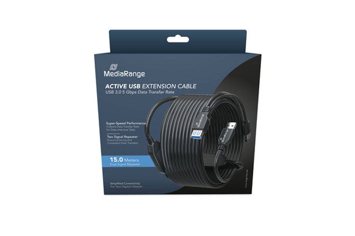MEDIARANGE Aktives Usb-Verlängerungskabel Usb 3.0 sw - Digital/Daten - Verlängerungskabel - Kabel - Digital/Daten-1