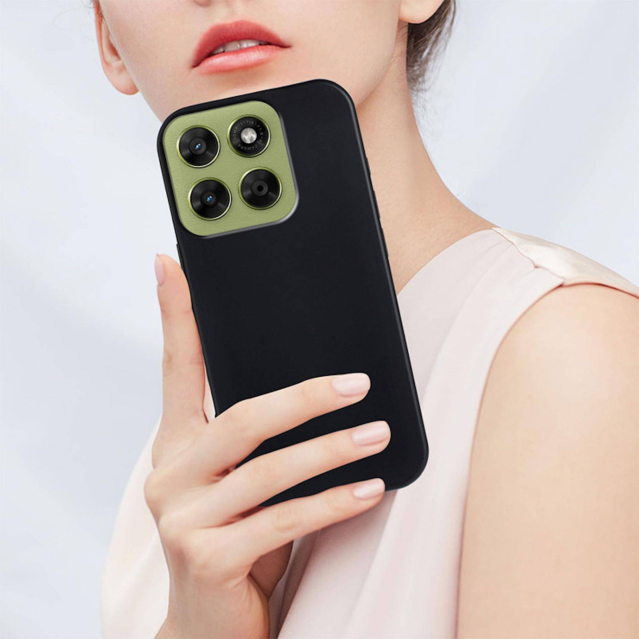 Handyhülle für Motorola Moto G67 / Moto G77 Silikon TPU Dünn Stoßfest Schwarz-3