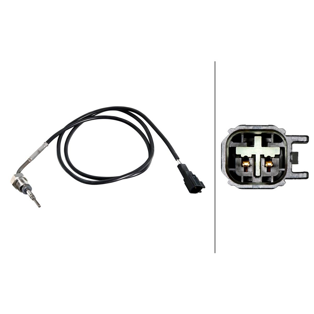 Sensor Abgastemperatur geschraubt 2-polig 950 mm Kabel HELLA für FORD RANGER-3