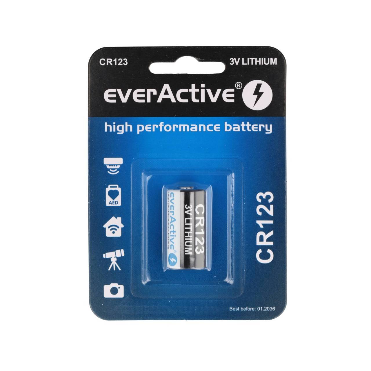 CR123 Lithium Photo Batterie, 3V max. 1500mAh, 34,5 x 17mm, CR123A-0