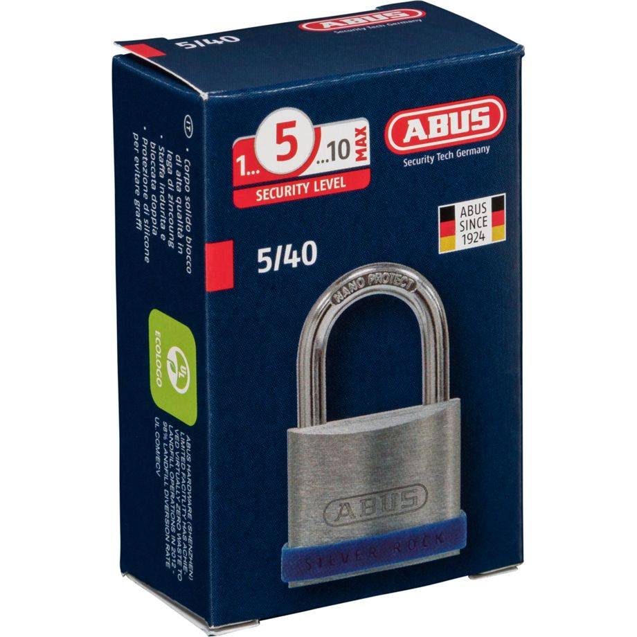 ABUS SECURITY-CENTER - ABUS Vorhangschloss Silver Rock 5, Herkömmliches Vorhängeschloss, Tastensperre, Unterschiedliche-2