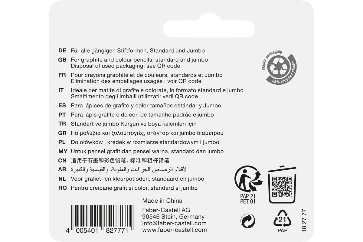 FABER-CASTELL Spitzer Doppelspitzdose Sleeve L-Hand BK-0