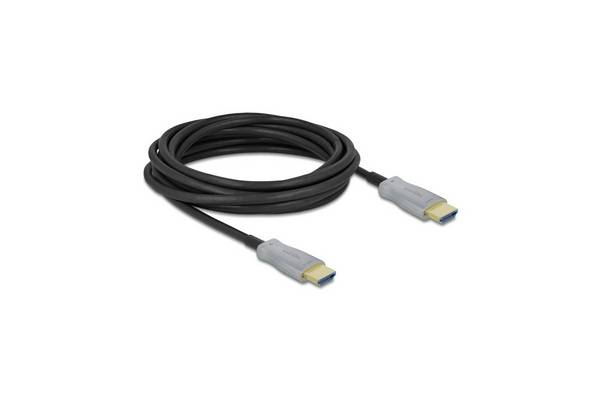 Delock High Speed - HDMI-Kabel - HDMI männlich zu HDMI männlich - 5 m - Hybrid Kupfer/Kohlefaser - Schwarz - Active Opti