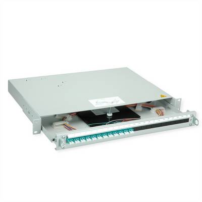 TELEGÄRTNER PROFI V LWL-Panel mit Kupplungen & Pigtails, 12x LC Duplex, türkis, OM3, Grade B-0