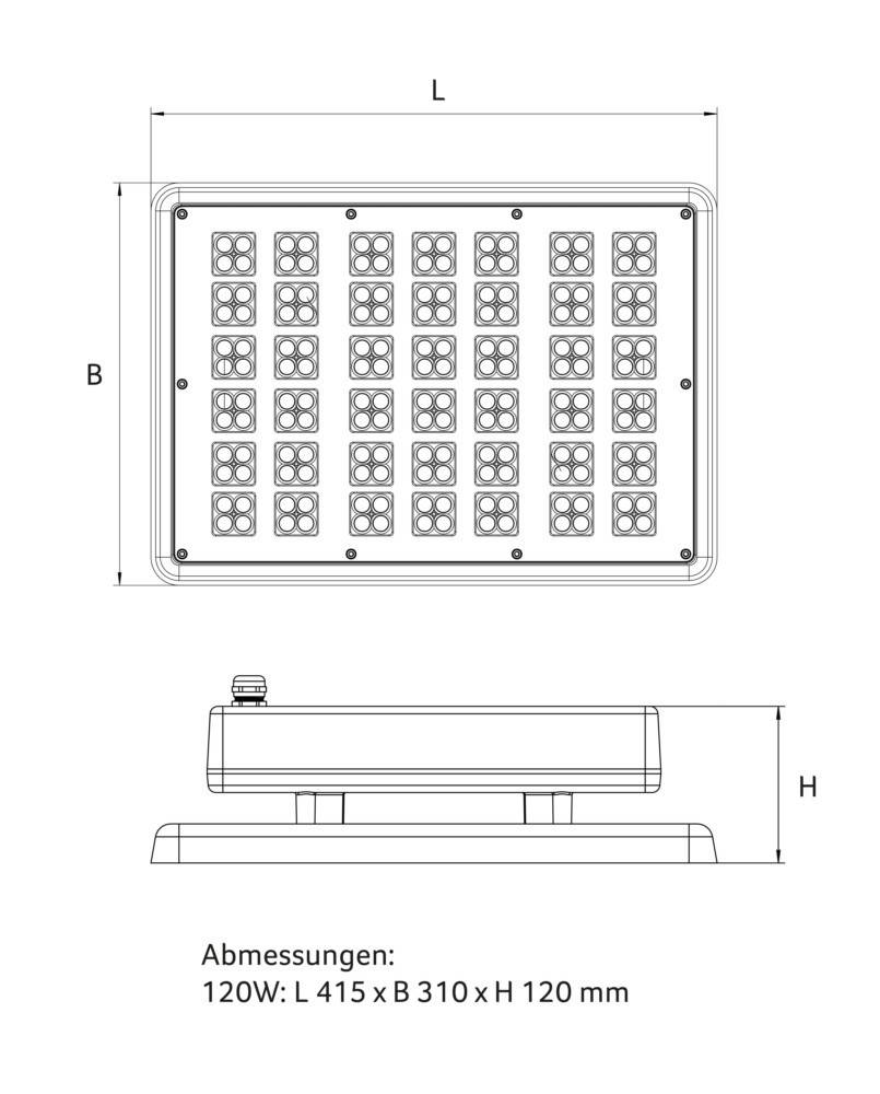 Abalight LED-Flächenstrahler QUADRO-120-840-V80CG-1