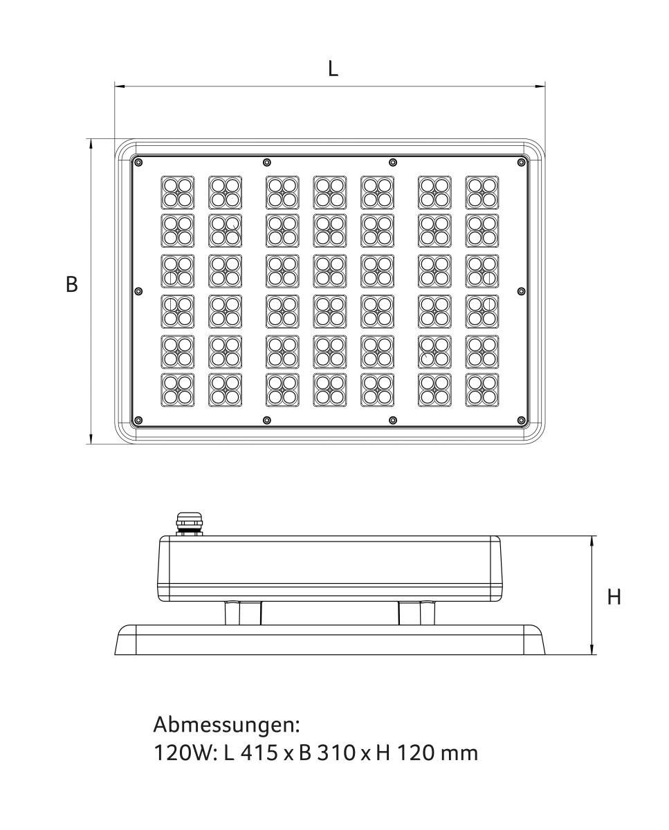 Abalight LED-Flächenstrahler QUADRO-120-840-V80CG-2