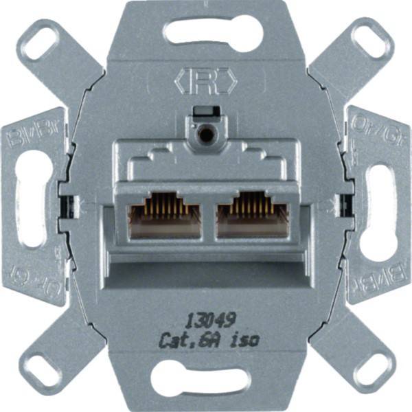 Hager UAE-Steckdose 8/8-polig WDF410862 geschirmt Cat.6A Modul-Einsatz UP Install.Baumaterial-0