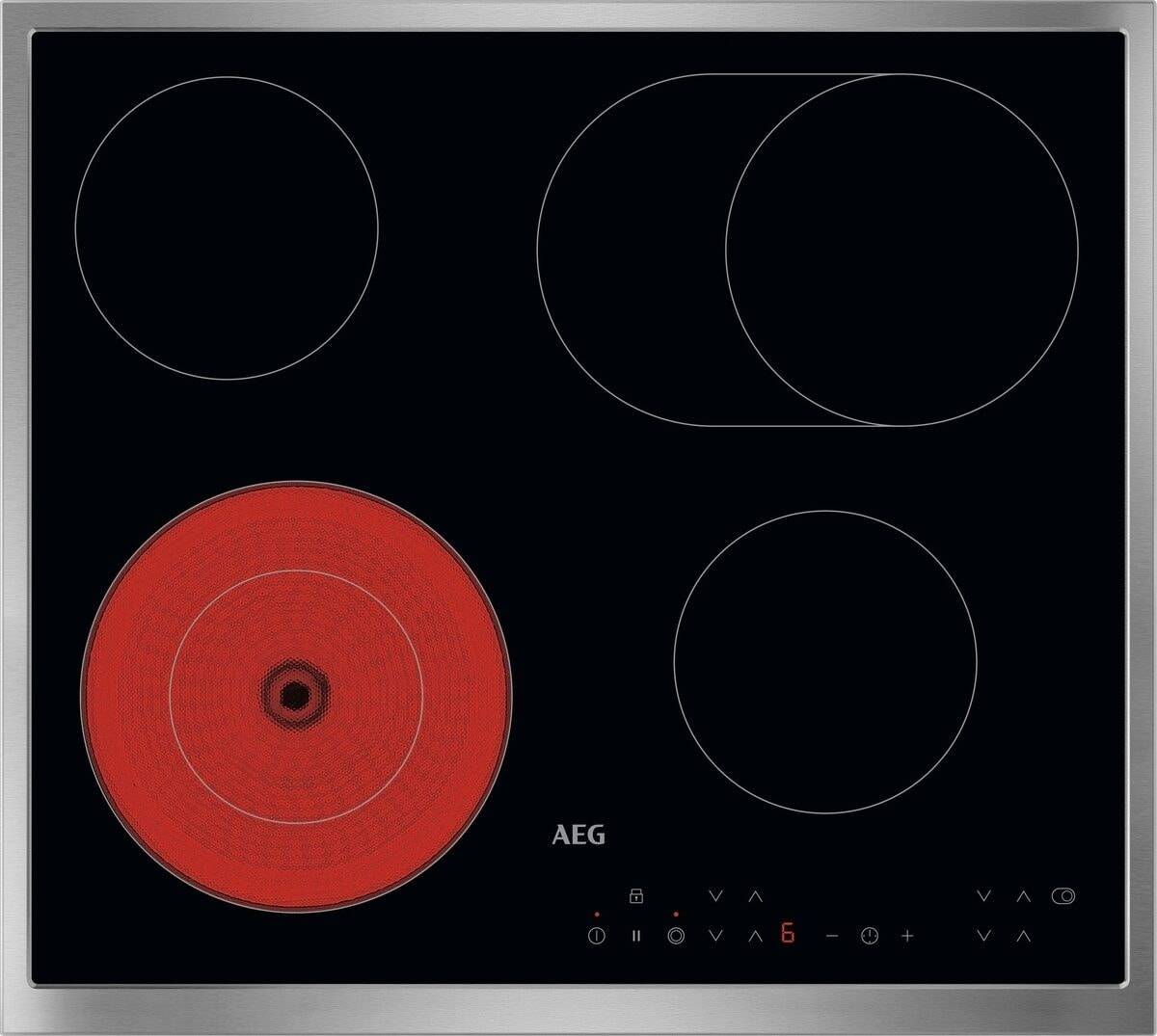 AEG TN64RA06XB, Schwarz, Integriert, 60 cm, Glaskeramikkochfeld, Glaskeramik, 4 Zone(n)