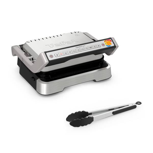 TEFAL OptiGrill 2in1 GC773D10, Edelstahl, Metall, Rechteckig, Tasten, Drehregler, Rost, 600 cm²