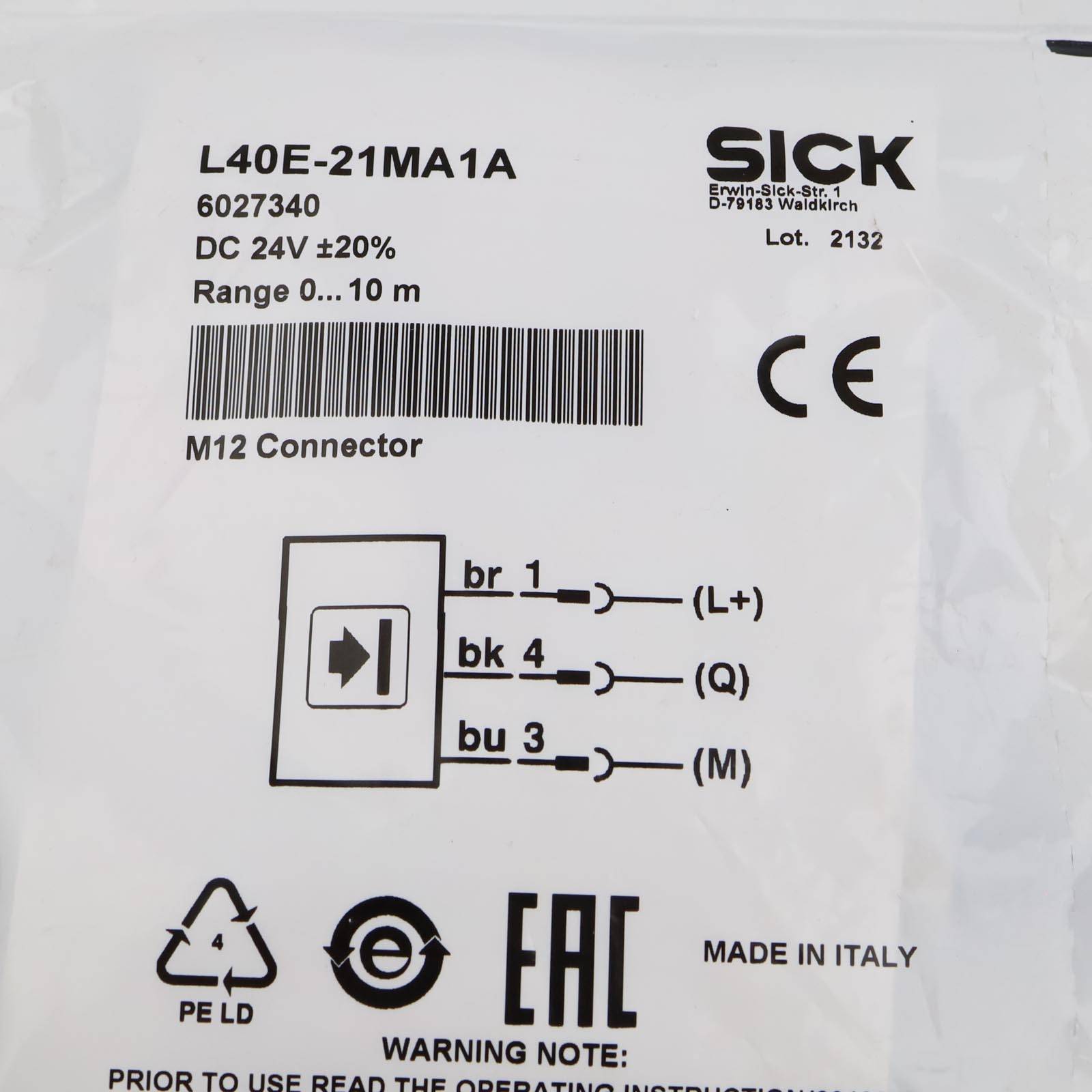 SICK Sicherheitslichtschranke L40E-21MA1A 6027340 OVP-1