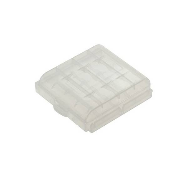 Transportbox für bis zu 4 Mignon (AA) / Micro (AAA) Batterien - Farbe: transparent