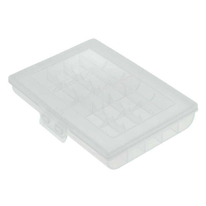 Transportbox für bis zu 10 Mignon (AA) / Micro (AAA) Batterien - Farbe: transparent-0