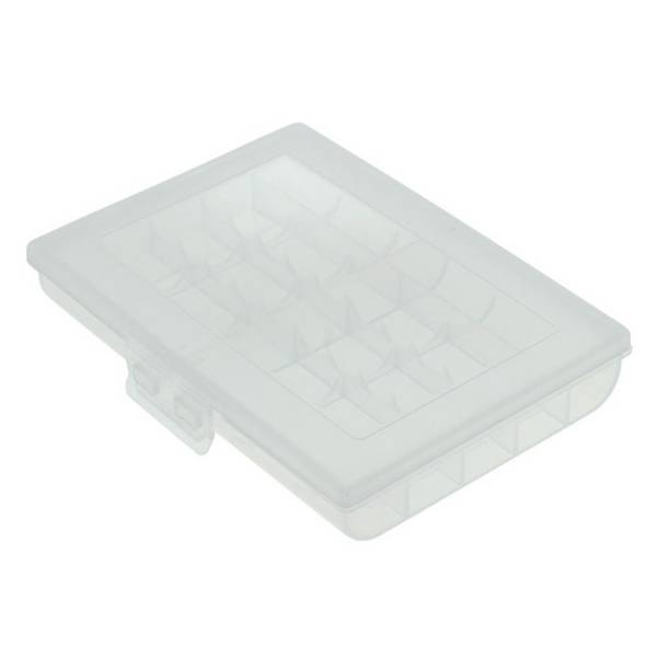 Transportbox für bis zu 10 Mignon (AA) / Micro (AAA) Batterien - Farbe: transparent