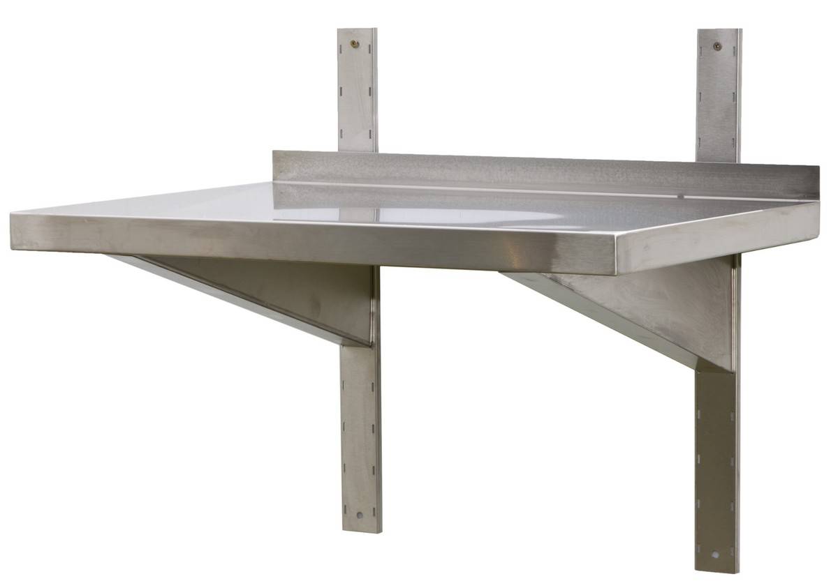 A&S Gastro Edelstahl Wandboard mit Aufkantung | Bautiefe 400 mm | AISI 304-0