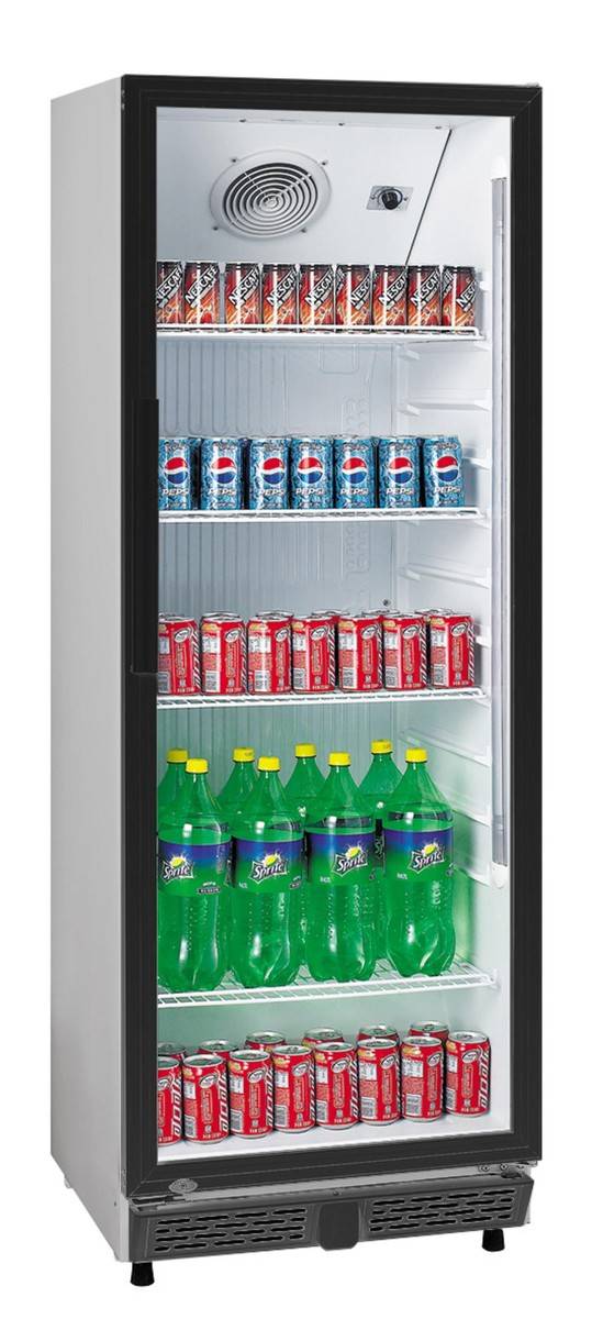 A&S Polarny Flaschenkühlschrank 360 L 620x635x1732 mm, weiß mit schwarzem Rahmen-0