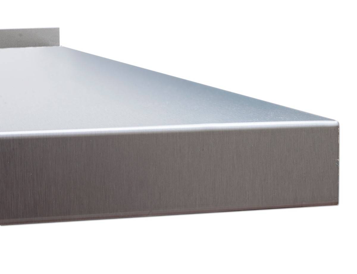 A&S Gastro Edelstahl Arbeitsplatte mit Aufkantung | Bautiefe 600 mm | AISI 304-0