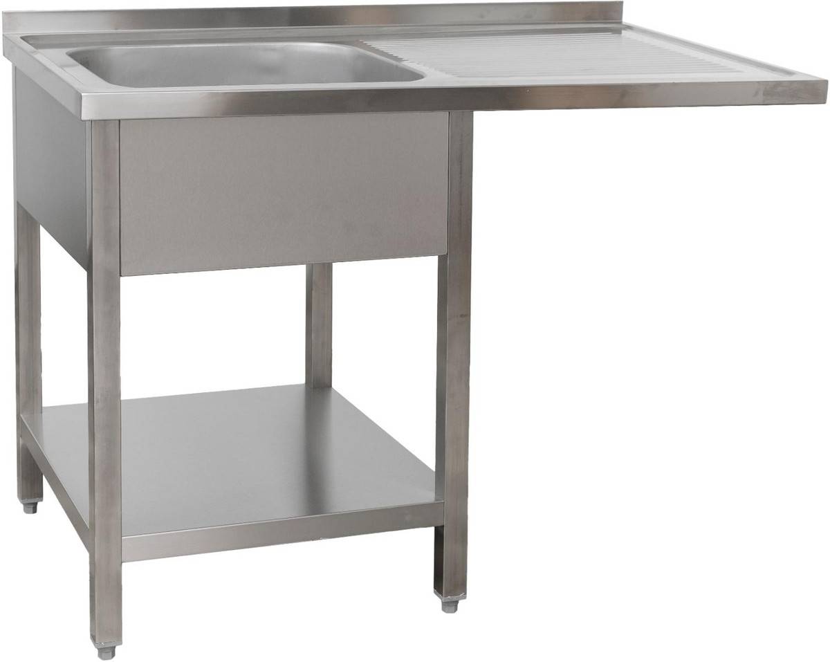 A&S Polarny Spülzentrum 1200 x 600 x 850 mm 1 Becken links, mit Grundboden 600 mm Tiefe-0