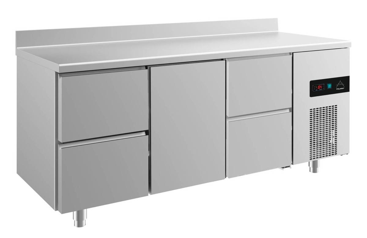 A&S Polarny Kühltisch -2 bis +8°C 1865x700x850mm mit 1x Tür und 2x zwei Schubladen u. Aufkantung-0