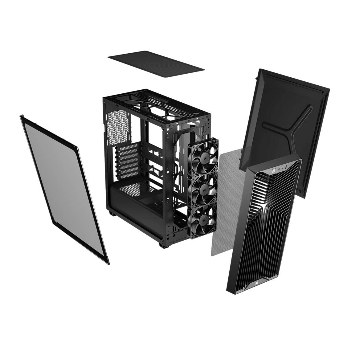 Corsair 3200D RS, Midi Tower, PC, Schwarz, ATX, Mini-ATX, micro ATX, Kunststoff, Stahl, 16,5 cm-2