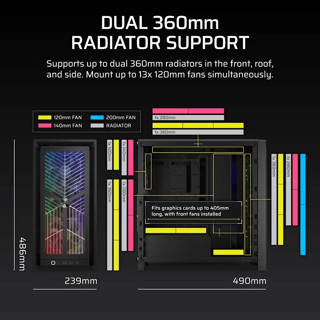 CORSAIR Geh Midi FRAME 4000X RS Mid-Tower, Black Multimedia-Technik Gehäuse-4