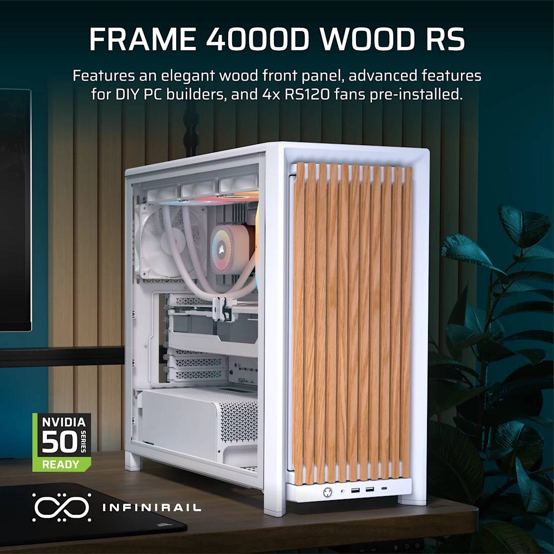 CORSAIR Geh Midi FRAME 4000D RS Wood Mid-Tower, White/Oak Multimedia-Technik Gehäuse-3