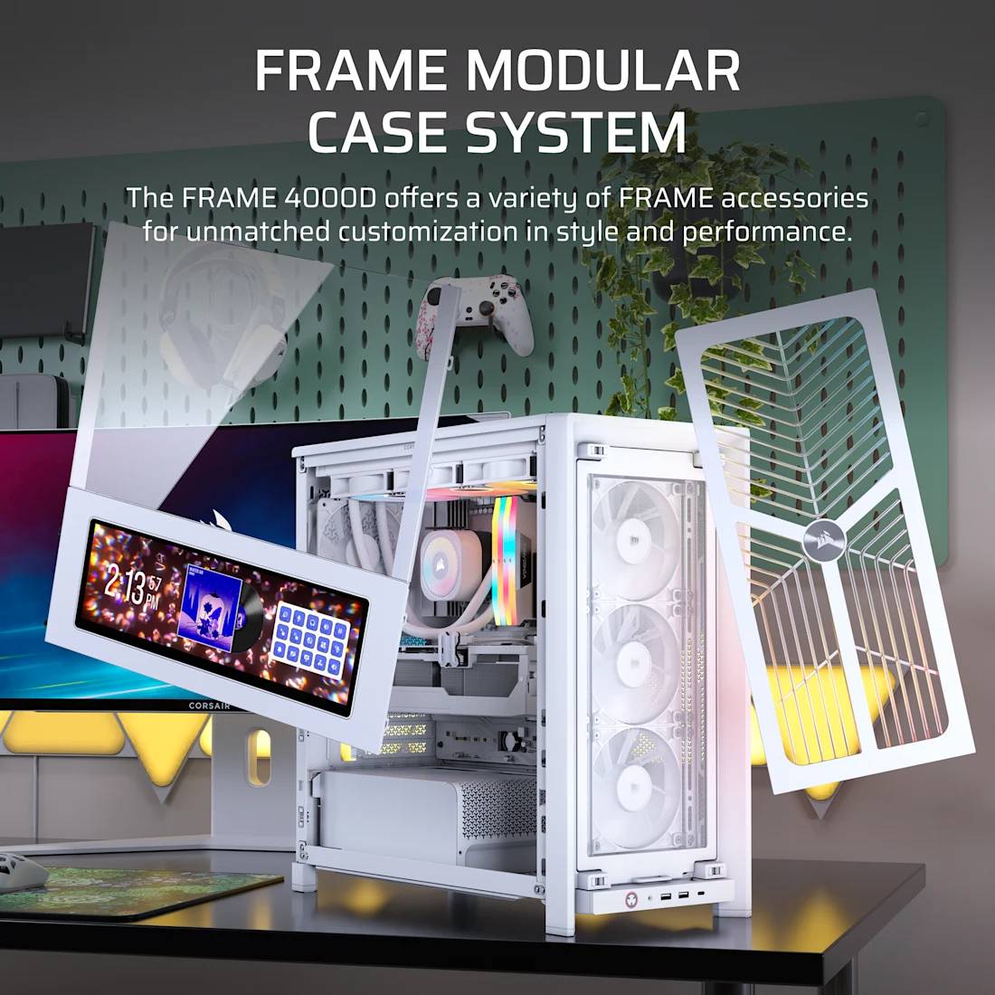 CORSAIR Geh Midi FRAME 4000D RS Wood Mid-Tower, White/Oak Multimedia-Technik Gehäuse-4