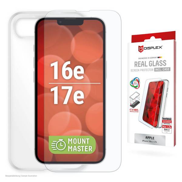 Displex Panzerglas + Schutzhülle für Apple iPhone 16e/17e 02275