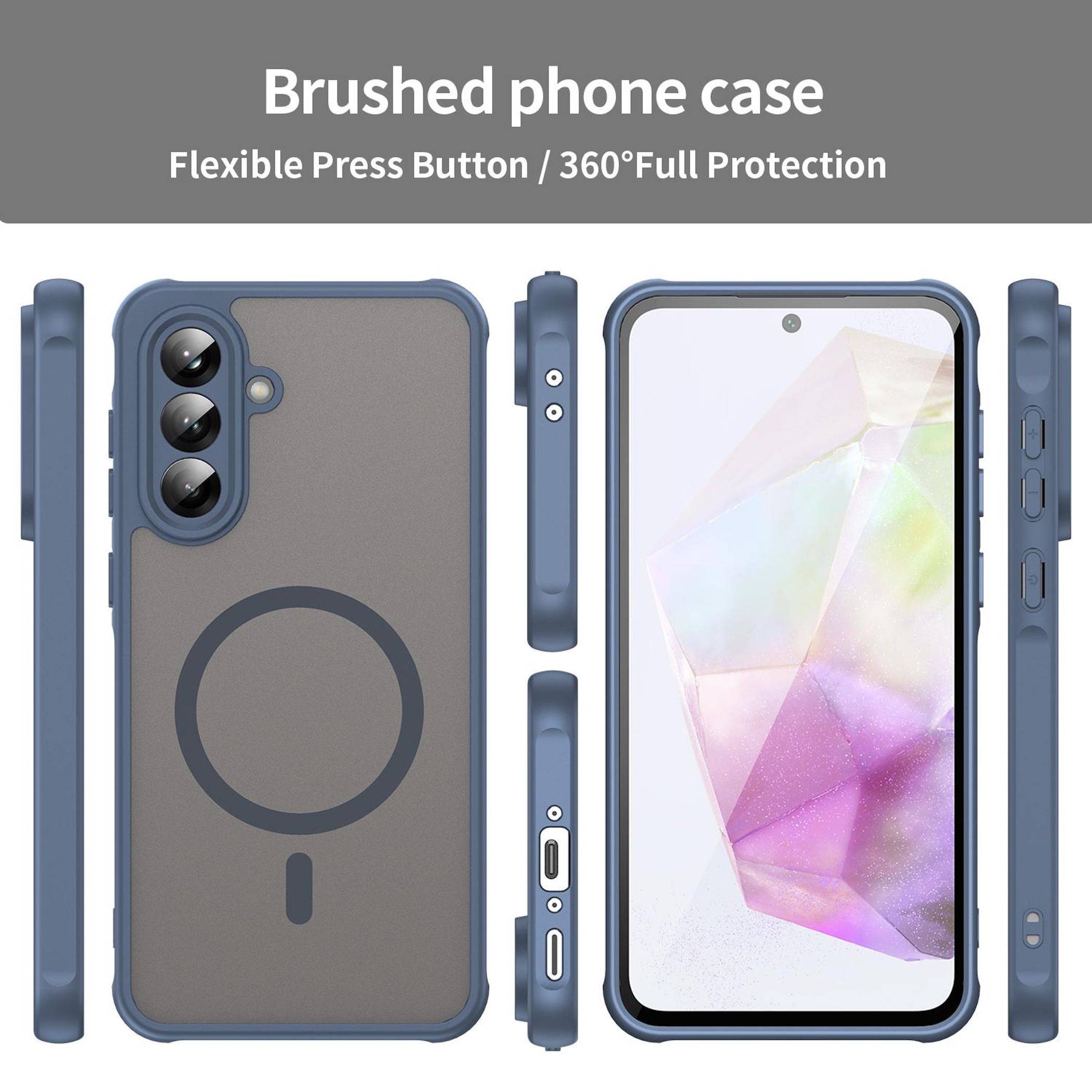 MagSafe Magnet Handyhülle für Samsung Galaxy A56 5G Kameraschutz Matt Blau-1