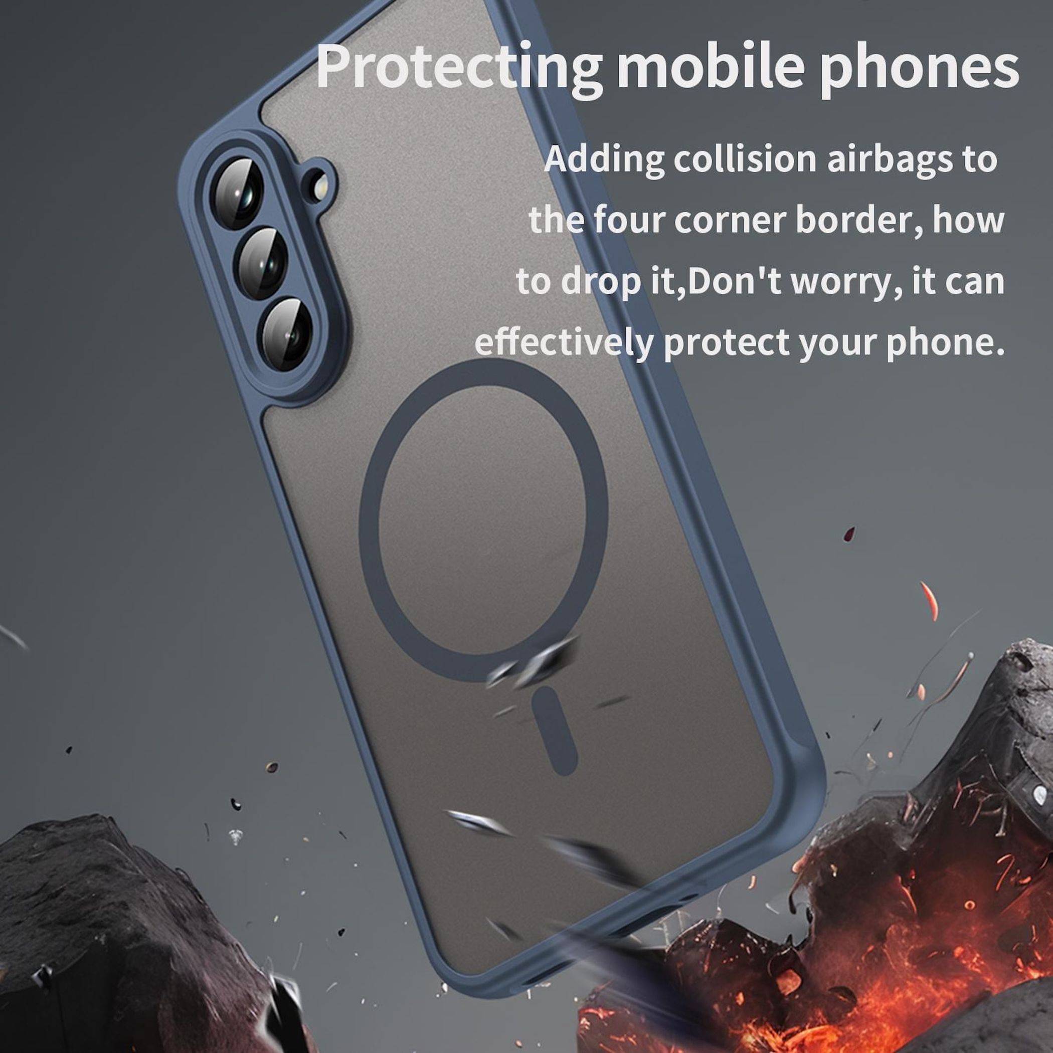 MagSafe Magnet Handyhülle für Samsung Galaxy A56 5G Kameraschutz Matt Blau-3