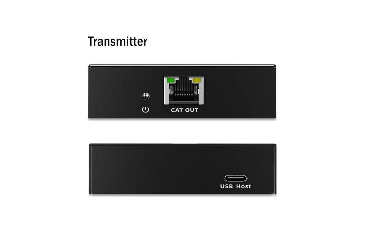 USB 3.2 Gen1 CAT Extender, 5 Gbps, 4 Ports: 3x USB-A / 1x USB-C, 100m-1