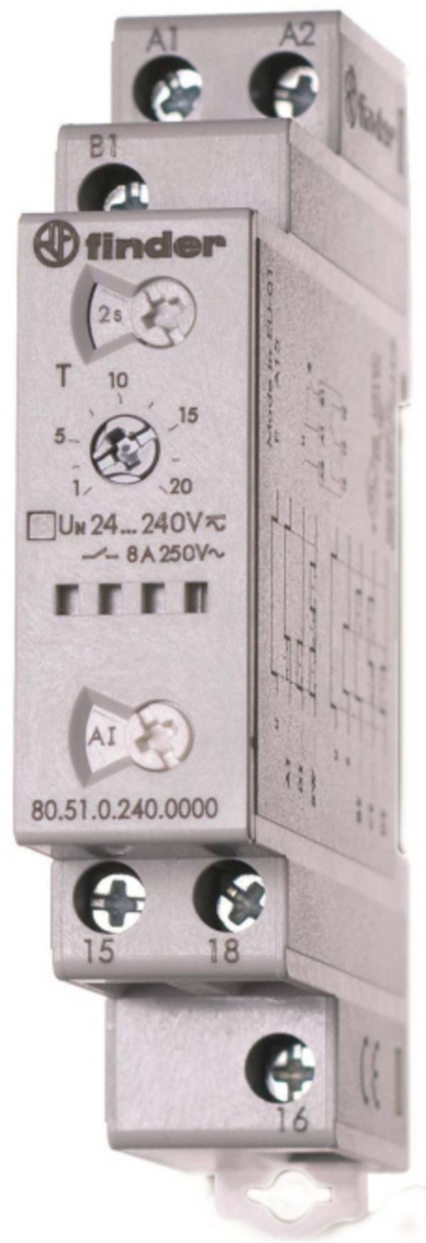 Finder Multifunktions-Zeitrelais 80.51.0.240.0000 1W 8A 24-240VAC/DC Industriematerial