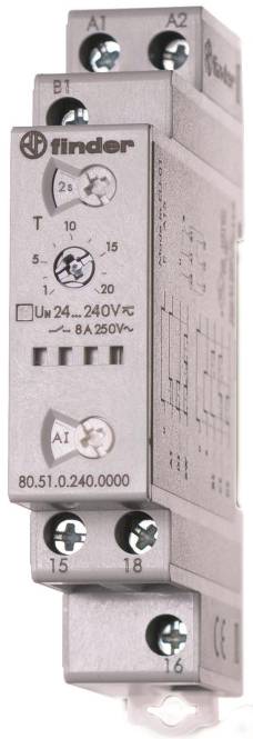 Finder Multifunktions-Zeitrelais 80.51.0.240.0000 1W 8A 24-240VAC/DC Industriematerial-0
