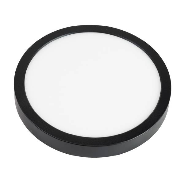 ENOVALITE LED Panel 12W 2700- 5700K Warm- Kaltweiß Einbauleuchte Aufbauleuchte Rund Schwarz Variabler Lochausschnitt