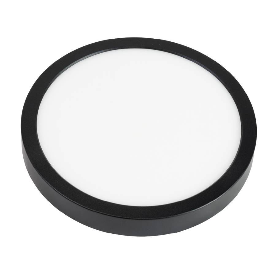 ENOVALITE LED Panel 12W 2700- 5700K Warm- Kaltweiß Dimmbar Variabler Lochausschnitt Einbauleuchte Aufbauleuchte Schwarz-0